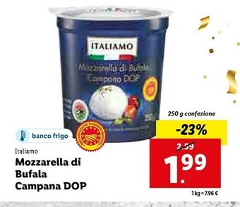 Lidl Mozzarella di bufala campana dop offerta