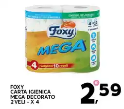 Extra Supermercati Foxy carta igienica mega decorato offerta