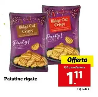 Lidl Patatine rigate offerta