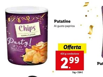 Patatine al gusto paprica