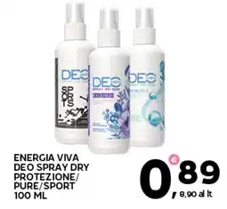Extra Supermercati Energia viva deo spray dry protezione/ pure/sport offerta