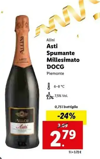 Lidl Asti spumante millesimato docg offerta