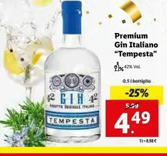 Lidl Premium gin italiano tempesta offerta