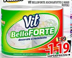 Il Genio Supermercato Vit belloforte asciugatutto 2 maxi rotoli offerta