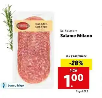 Lidl Salame milano 150 g offerta