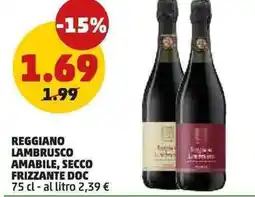 PENNY Reggiano lambrusco amabile, secco frizzante DOC offerta