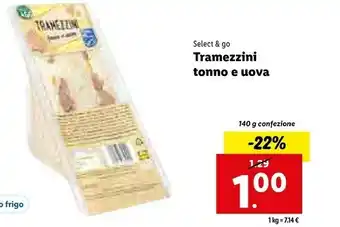 Lidl Select & go tramezzini tonno e uova 140 g offerta