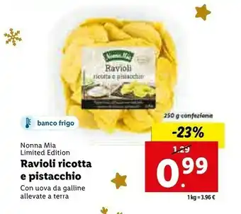 Lidl Ravioli ricotta e pistacchio offerta