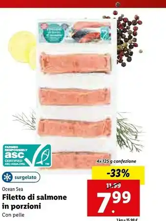 Lidl Ea filetto di salmone in porzioni offerta