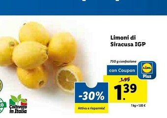 Lidl Limoni di siracusa igp offerta