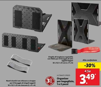 Ultimate speed organizer per bagagliaio