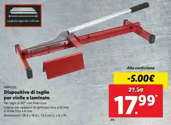 Lidl Parkside dispositivo di taglio per vinile e laminato offerta