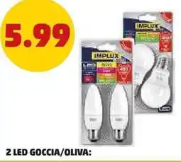 PENNY 2 LED goccia/oliva IMPLUX offerta