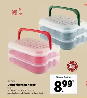 Lidl Ernesto contenitore per dolci offerta