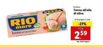 Lidl Tonno all'olio di oliva offerta