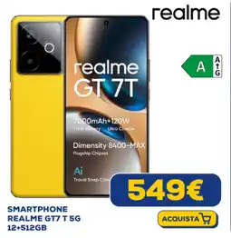Euronics SMARTPHONE REALME GT7 T 5G 12+512GB offerta