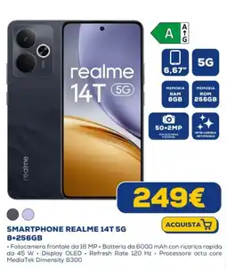 Euronics SMARTPHONE REALME 14T 5G 8+256GB offerta