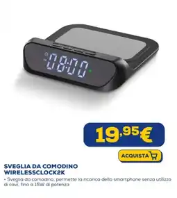 Euronics SVEGLIA DA COMODINO WIRELESSCLOCK2K offerta