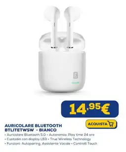 Euronics AURICOLARE BLUETOOTH BTLITETWSW - BIANCO offerta