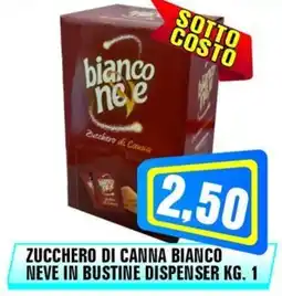 Punto Vigas Zucchero di canna bianco neve in bustine dispenser offerta