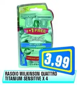 Punto Vigas Rasoio wilkinson quattro titanium sensitive x 4 offerta