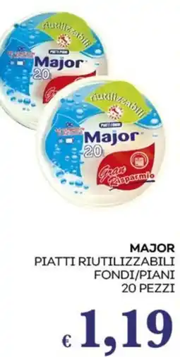 Pilato MAJOR piatti riutilizzabili fondi/piani 20 pezzi offerta