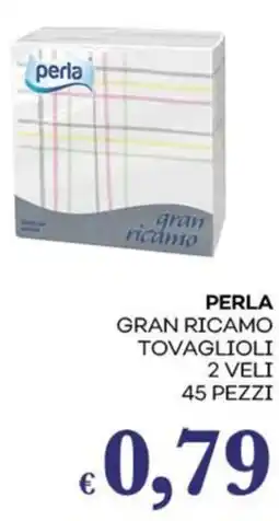 Pilato PERLA gran ricamo tovaglioli 2 veli 45 pezzi offerta
