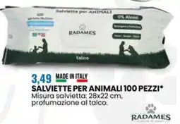 Eurospin Radames salviette per animali 100 pezzi offerta