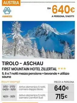 Eurospin First mountain hotel zillertal offerta