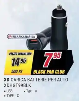Trony XD CARICA BATTERIE PER AUTO XDHGT99BLK offerta