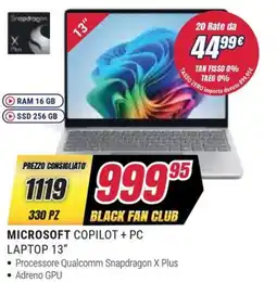 Trony MICROSOFT Copilot + pc laptop 13" offerta