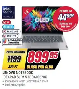Trony LENOVO NOTEBOOK IDEAPAD SLIM 5 83DA003NIX offerta