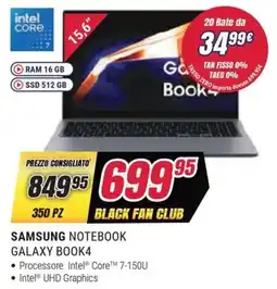 Trony SAMSUNG NOTEBOOK GALAXY BOOK4 offerta
