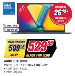 Trony ASUS NOTEBOOK VIVOBOOK 15 F1504VA-BQ126W offerta