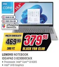 Trony LENOVO NOTEBOOK IDEAPAD 3 82XB00C6IX offerta