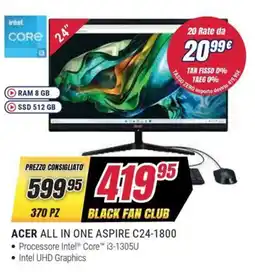 Trony ACER ALL IN ONE ASPIRE C24-1800 offerta