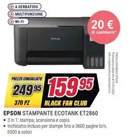 Trony EPSON STAMPANTE ECOTANK ET2860 offerta