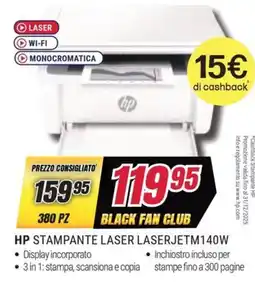 Trony HP STAMPANTE LASER LASERJETM140W offerta