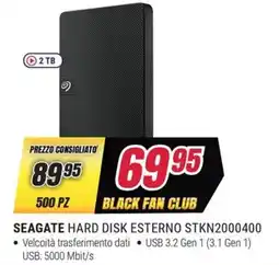 Trony SEAGATE HARD DISK ESTERNO STKN2000400 offerta