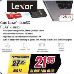 Trony Card Lexar microSD PLAy Hi Speed offerta