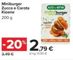 Carrefour Miniburger Zucca e Carota Kioene offerta
