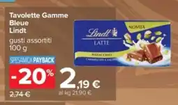 Carrefour Tavolette Gamme Bleue Lindt offerta