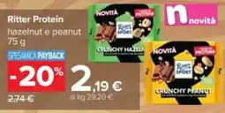 Carrefour Ritter Protein hazelnut e peanut offerta