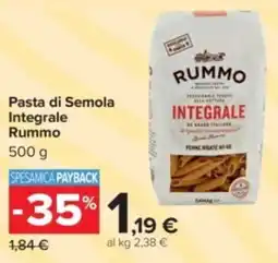 Carrefour Pasta di Semola Integrale Rummo offerta