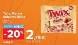 Carrefour Twix, Mars e Snickers Minis offerta