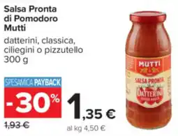 Carrefour Salsa Pronta di Pomodoro Mutti offerta