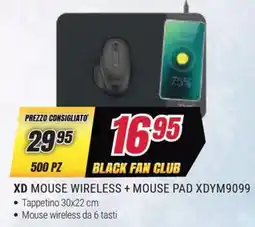 Trony XD MOUSE WIRELESS + MOUSE PAD XDYM9099 offerta