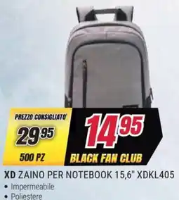 Trony XD ZAINO PER NOTEBOOK 15,6" XDKL405 offerta