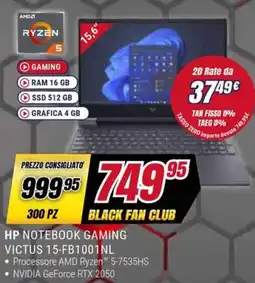 Trony HP NOTEBOOK GAMING VICTUS 15-FB1001NL offerta