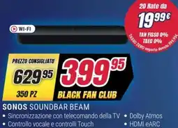 Trony Sonos soundbar beam offerta